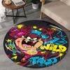 1PC Tazma-nian Artwork Round Rug, Non-slip Chair Mat, Home Decor, Circle Carpet Perfect for Office, Bedroom, Living Room,Christmas gift