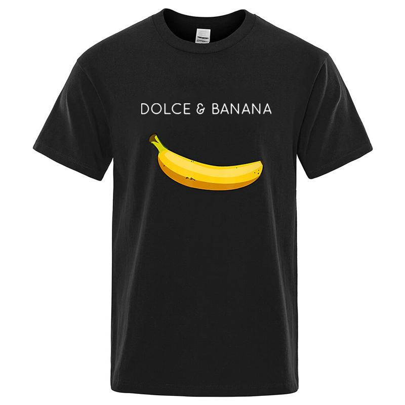 Funny Banana Printing Tshirt Unisex and Women Summer Cotton Clothing Casual Fashion Round Neck Short Sleeved Tee Streetwear L
