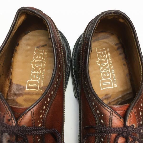 70s80s USA Made Vintage Dexter Long Wingtip Business Shoes Brown Size 10.5C Men’s(USED)