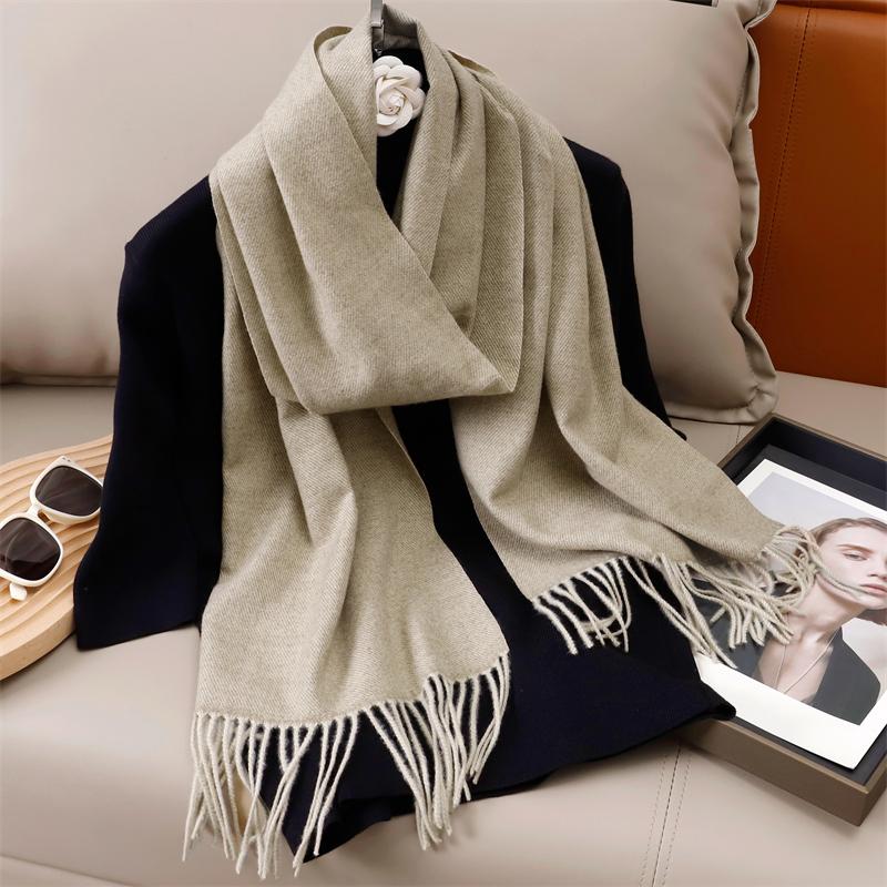 New Winer Warm Cashmere Scarf for Women Fashion Solid Thick Blanket Pashmina Shawl Wrap Female Bufanda Echarpe Foulard