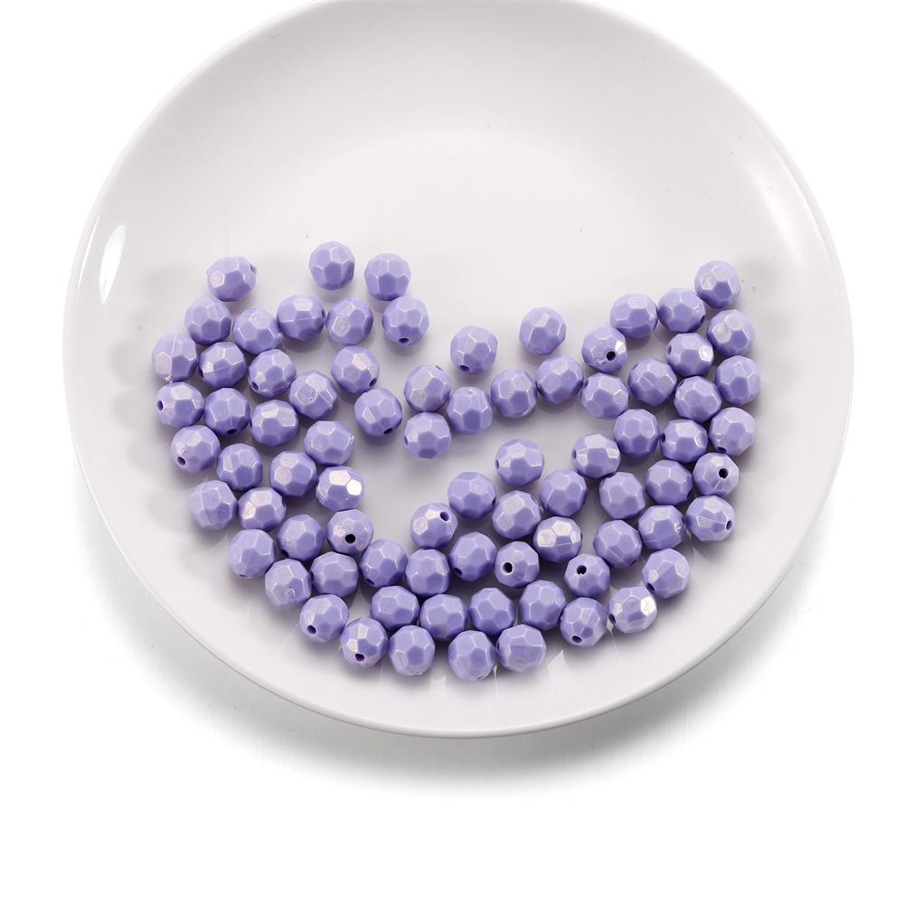 50/100Pcs Macaron Color Acrylic Faceted Shape Beads Round Waterdrop Loose Beads for DIY Necklace Bracelet Jewelry Making