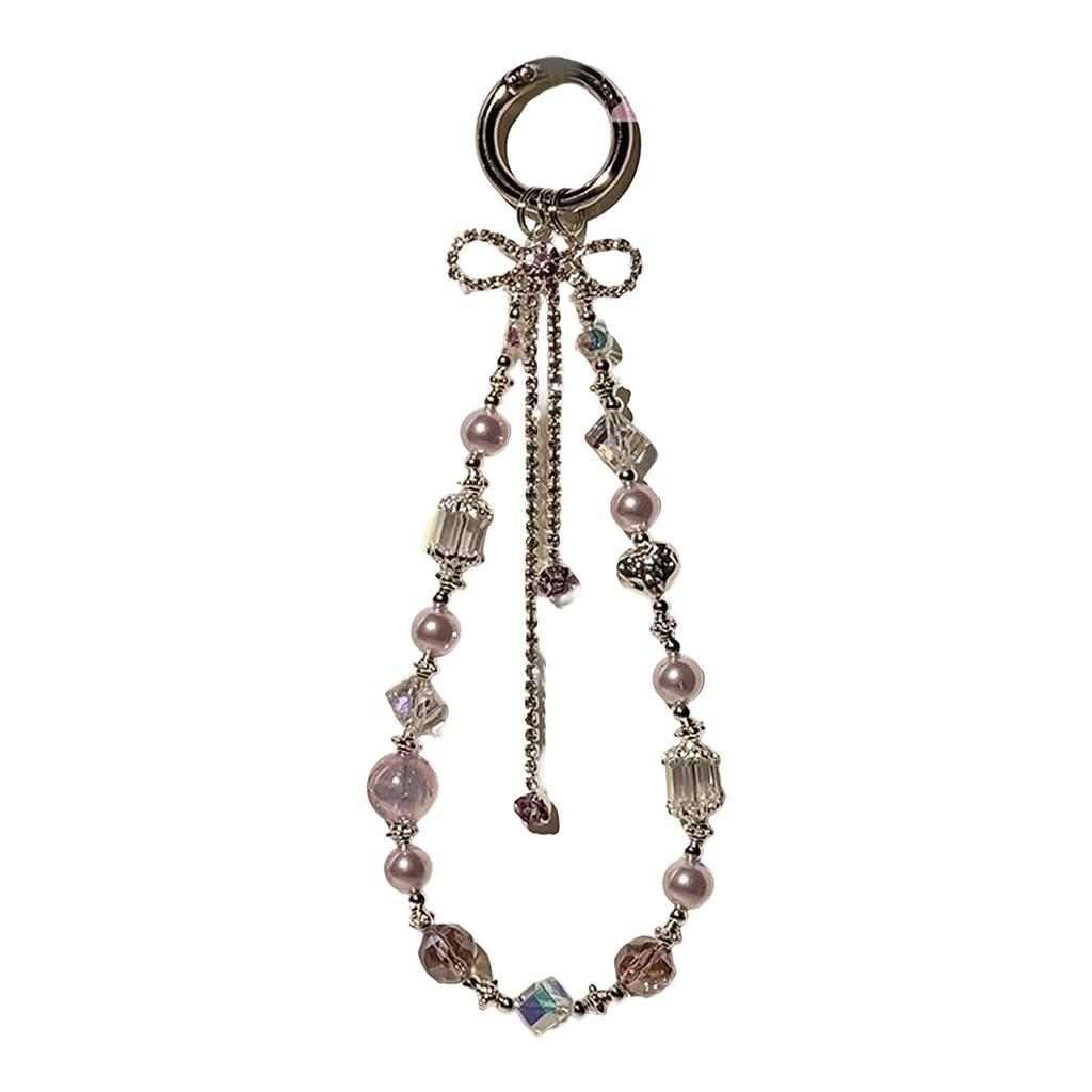 Beaded Camera Phone Strap with Cuteness Butterfly Digital Charm Fashionable Phone Accessory for Phones and Bags