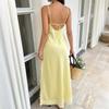 Damenmode, Sommer, Frühling, einfarbig, ärmellos, V-Ausschnitt, hohe Taille, Freizeitkleider