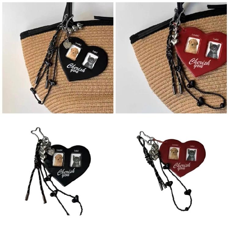 Fashionable Photo Frame Keychain Charm Pendant for Memories Sturdy Plastic Alloy Materials Long Time Use and Rustproof