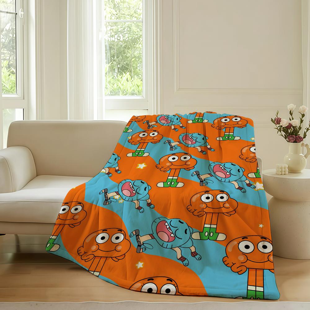 Cartoon T The A Amazing W World of G Gumball Blanket For Sofa Office Bed Plane Travel Sleep Read Relax Camping Soft And Warm