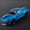 Large 1/18 Ford Mustang GT500 Miniatures Alloy Diecast Metal Vehicle Model Collectibles Sound Light Toys Car Gifts for Kids Boys