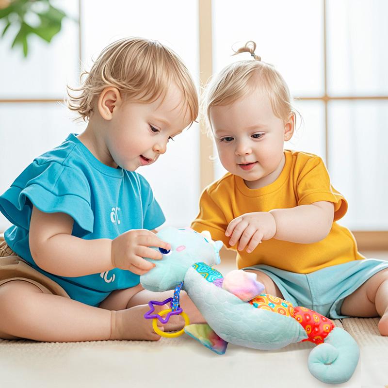 Дитячі Морські Коники Музичні Брязкальця Іграшки Дитячі Плюшеві Тварини М'яка Іграшка з Яскравими Кольорами Папір, що Шурхотить, Іграшки для Новонароджених Подарунки