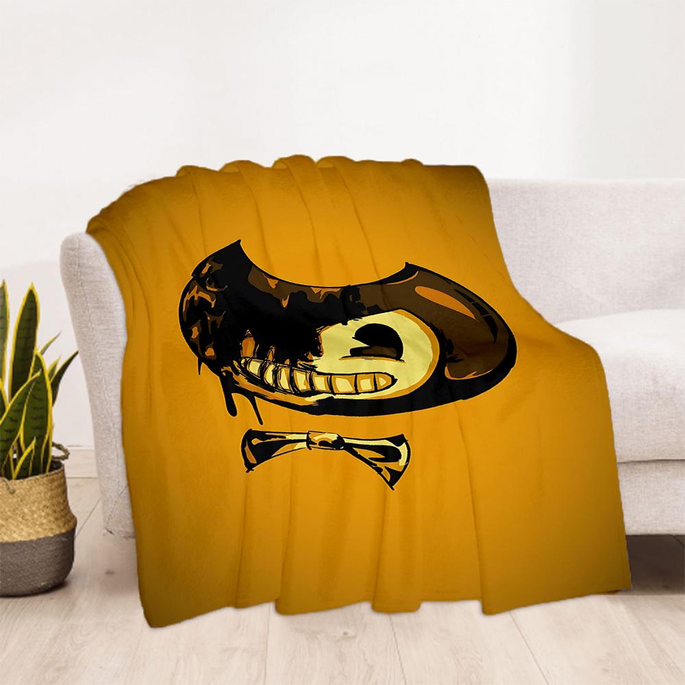 1PC Bendy and the Ink Machine Outdoor Flannel Throw Blanket - HD Printed Lightweight Soft Warm All-Season Blanket for Sofa, Bed, Travel, Camping 024