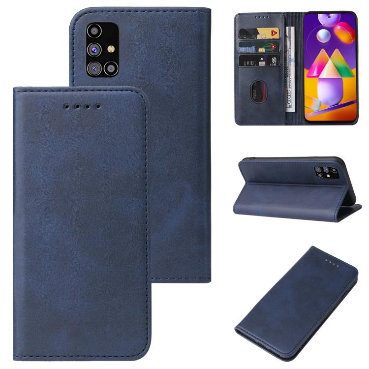 

Шкіряний чохол-книжка з магнітною застібкою для Samsung Galaxy M31s For Samsung Galaxy M31s синій