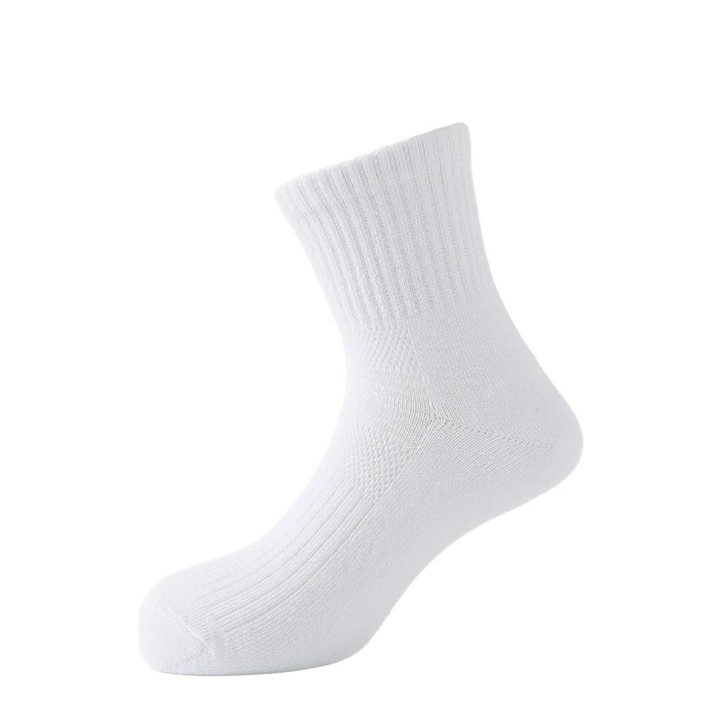 Antibacterial Cotton Mesh Socks for Primary & Secondary Students - Breathable, Odor-Resistant, White, for Boys & Girls in Spring & Autumn