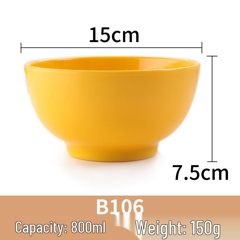 Yellow 15cm Melamine Restaurant Bowls (10-Pack)