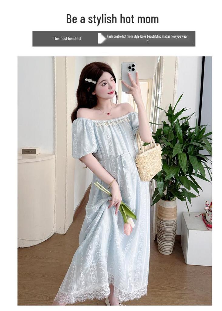 2026 Summer Fresh Skin-Friendly Mid-Length Loose Maternity Dress – Youthful Look
