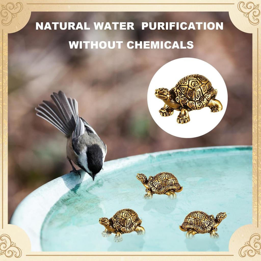 Bird Bath Disk Ornaments Cleaner Turtle Shaped 4Piece Bird Bath Copper For Fountain Outdoor Garden Water Winter Cleaning Outside