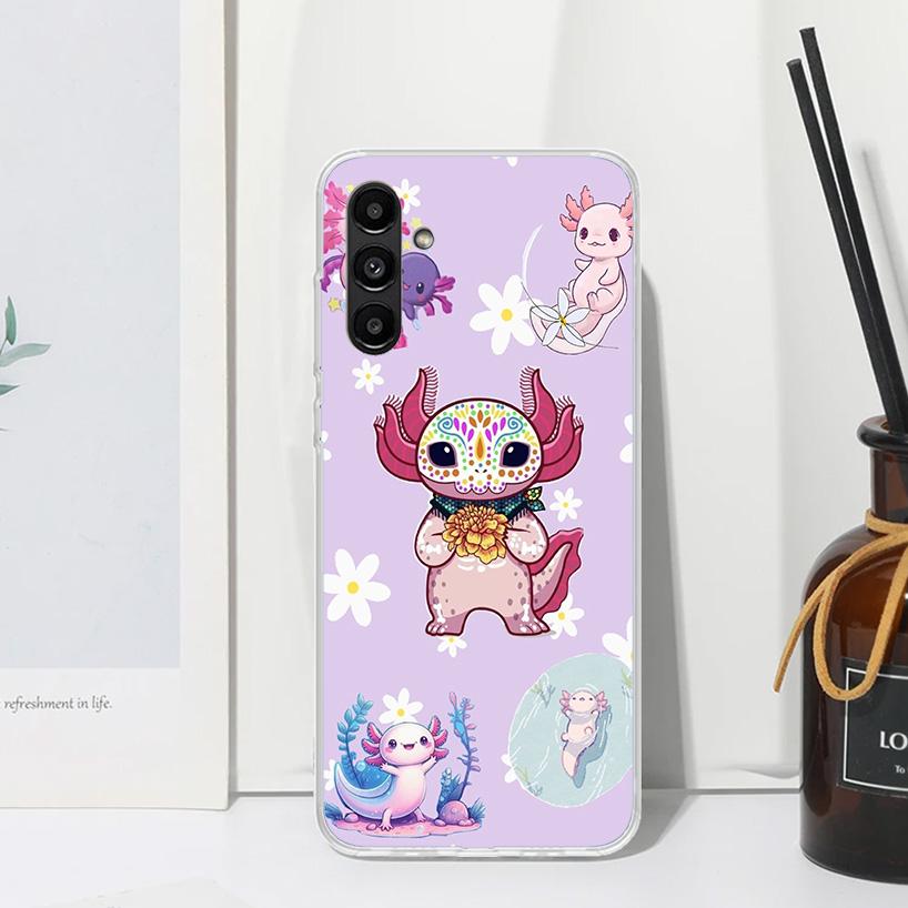 Cute Axolotl Kawaii Phone Case For Samsung Galaxy A17 A37 A57 A16 A26 A36 A56 A15 A25 A35 A55 A14 A24 A34 A54 A13 A23 A33 A53 A0