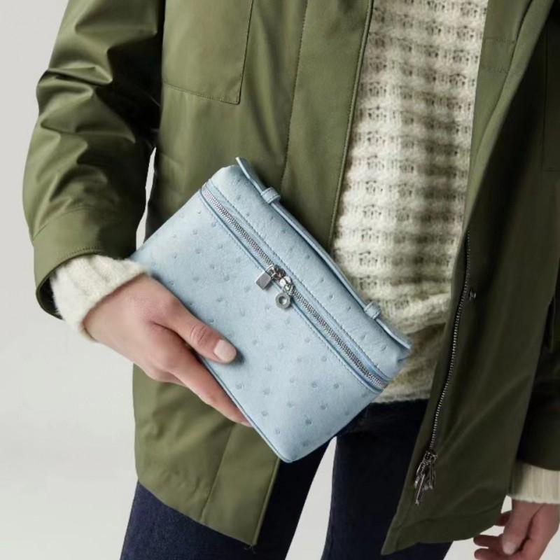 Genuine Leather Ostrich Small Box Bag - Versatile Shoulder Crossbody Handbag
