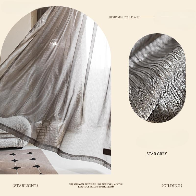 Franse Vergulde Raambekleding Tule Droom Parel Vergulde Raambekleding voor Woonkamer Slaapkamer Eetkamer Maatwerk 1 PC W100cmxH130cm&Rod pocket