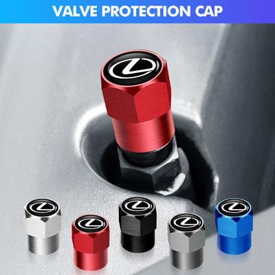 For 4Pcs Car Wheel Tire Valve Cap Protection Cover Auto Accessories CT ES GS NX IS250 RX350 IS200 LX570 UX250h CT200h