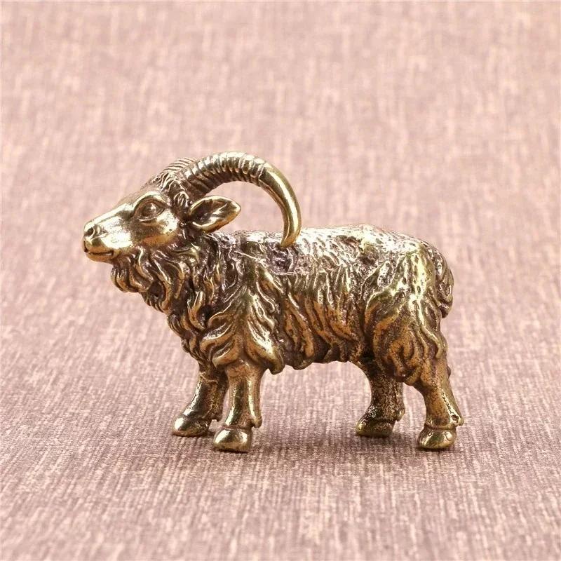 Antique Antique Bronze Ornaments Solid Bronze Goat Ornaments Brass Tea Pet Pencil Holder Pressed Paper Table Top Copper Collecti
