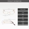 Men Portable Metal Eyewear Presbyopia Anti-Blue Light Folding Reading Glasses Diopter Glasses With Leather Case +1.0 To +3.5+4.0