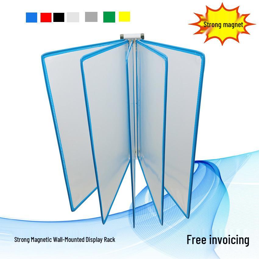 Wall-Mounted A4 Swivel File Rack - 5-Page Magnetic Display Holder