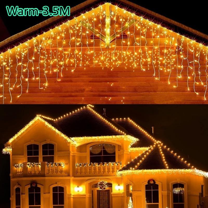 

3.5/7 м Уличные светодиодные гирлянды на солнечной батарее Садовые и Патио Звездные сосульки для праздника Рождества Свадебного декора