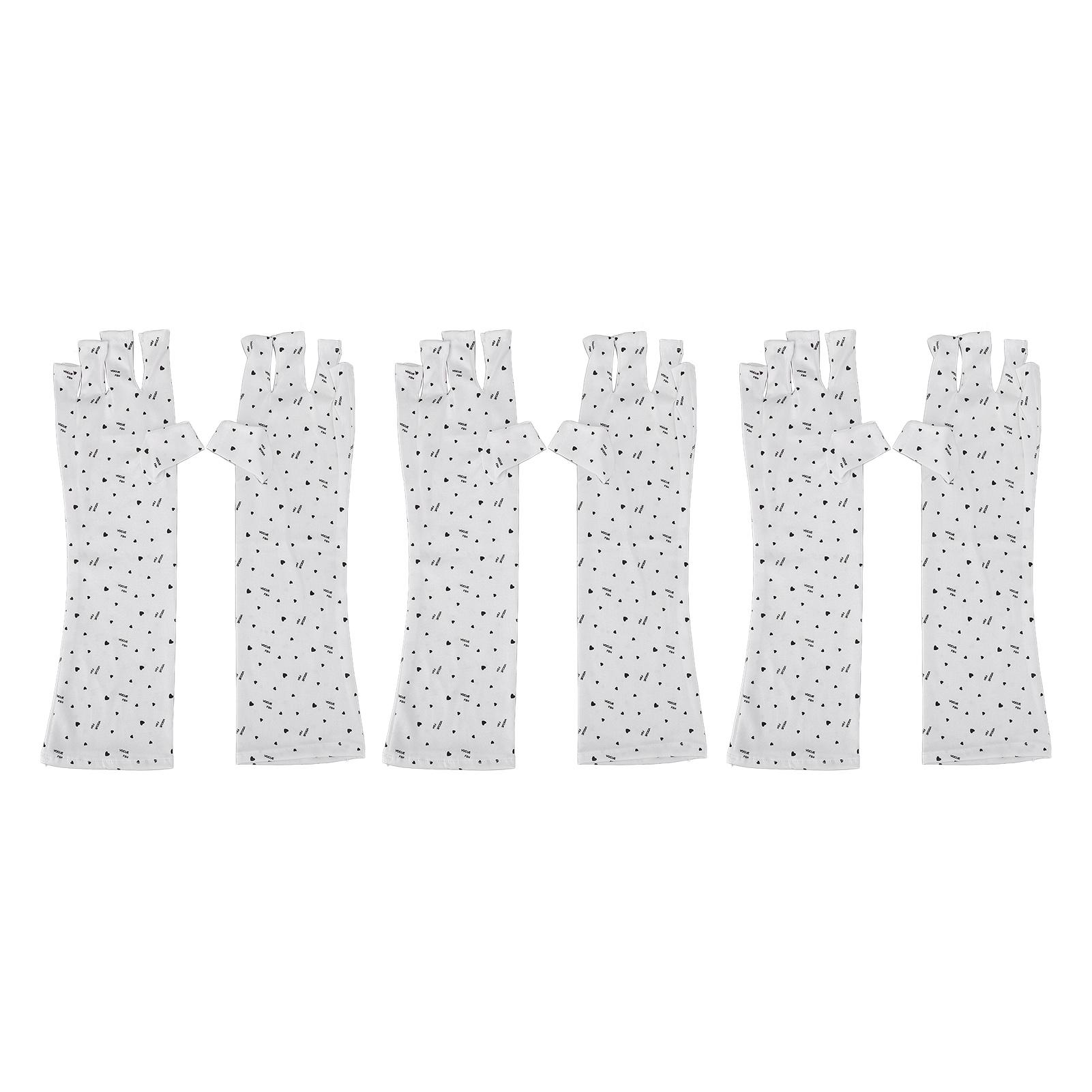 

3 пары УФ-перчаток с милым рисунком в форме сердца, безпальцевые перчатки для нейл-арта, УФ-защитные перчатки для сушки геля для ногтей