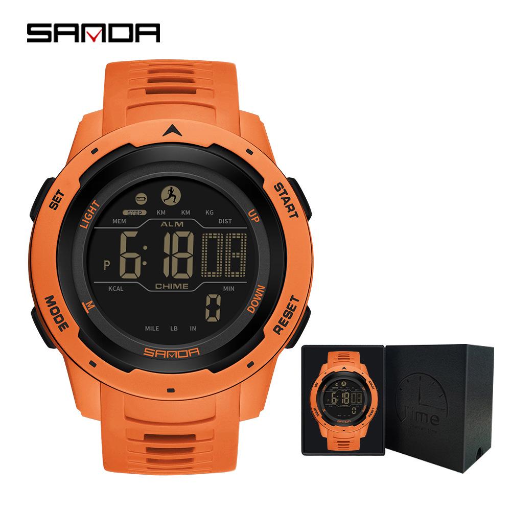 SANDA Unisex Sports Watch: Perpetual Calendar, Alarm, Dual Time Zones, Pedometer.