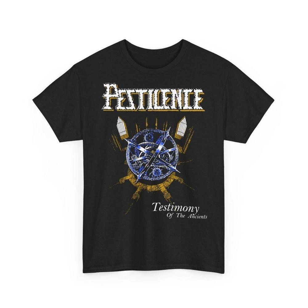 Pestilence Band Band Short Sleeve Cotton Black All Size T-Shirt