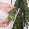 Real Touch Norfolk Pine Garland with Green Vine - Lifelike Artificial Greenery for Christmas, for Table, Mantle,Wall Decor,Decor