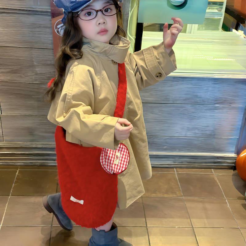 2025 British Style Mid-Length Windbreaker for Girls - Early Autumn Collection