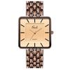 Gedi Retro Women's Square Dial Quartz Watch with Steel Band - Versatile Waterproof Wristwatch for Daily Commute and Work.