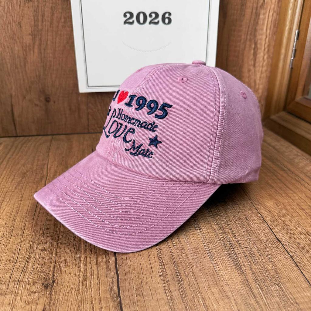ins blogger autumn and winter baseball cap washed old retro love star three-dimensional embroidery cap