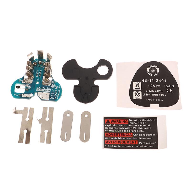 1 Set For Milwaukee 12V 1.3Ah 1.5Ah Li-Ion Battery For M12 Lithium Battery Plastic Case Box Pcb Protection Circuit Board