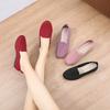 Summer Women's Solid Color Knit Loafers Lightweight Soft Sole Breathable Mother's Shoes Anti Slip Flat Shoes for Casual Wear