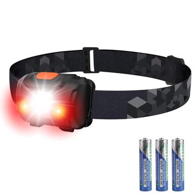 AAA LED Branco Alto Dia Ajustável 4 Iluminação SOS IPX4 Perfeito para Desastre ao Ar Livre e Quedas de Energia Lanterna de Cabeça Operada a Bateria, & Vermelho, Brilho,