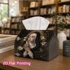 1pc, 2d Flat Printing, Tissue Box A Holy Prayer Nun Wearing a Halo and White Flowers Pattern Printed Tissue Box, Suitable for Kitchen, Living Room, Be