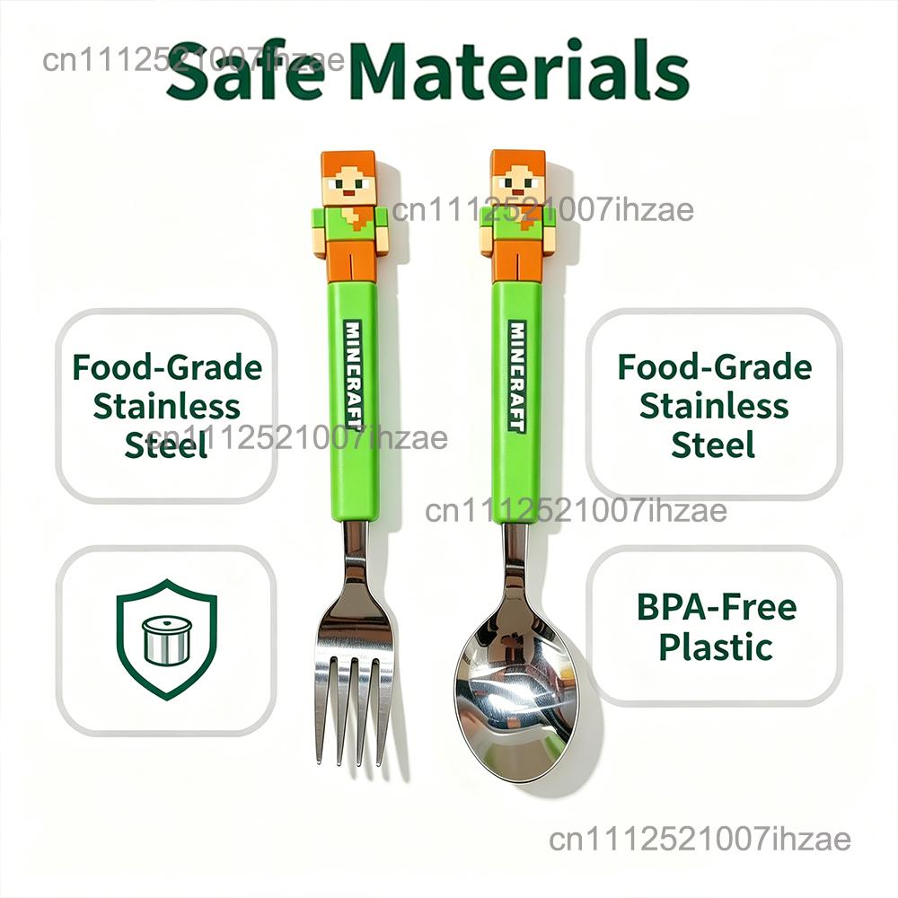 New Style Game Peripherals Spoon Fork Set Doll Handle Tableware ABS Material Handle Stainless Steel Novel Tableware Combination