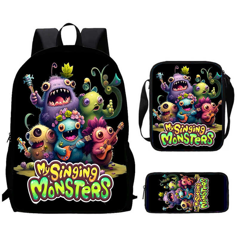 Zaino Anime Periferico My Singing Monster Borse Scolastiche da Uomo e da Donna