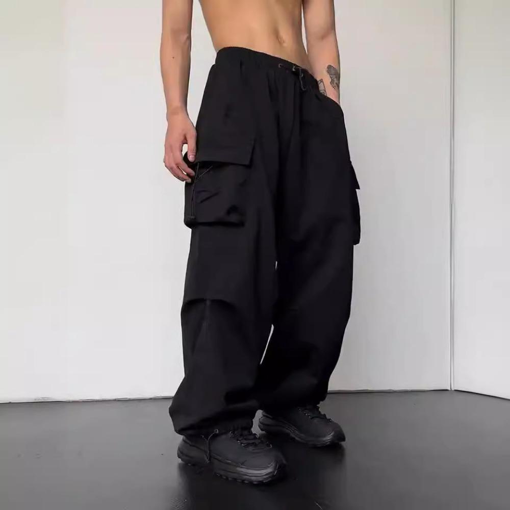 Men American Quick Dry Cargo Pants, Summer New Parachute Pants, Women High Waist Wide Leg Casual Sports Long Trousers