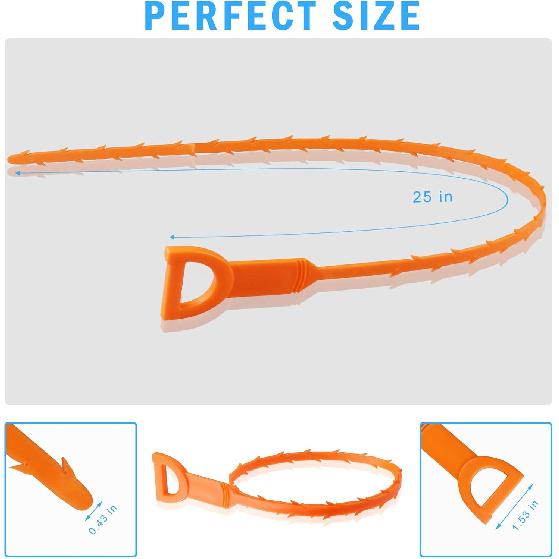 6 Pack Hair Drain Clog Cleaning Tool, ONEHERE Hair Drain Clog Remover Tool, Drain Augers Hair Catcher Tools for Kitchen, Sink Bathroom, Tub Toilet