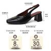 Fashion Commuter Sexy Thick Heel Square Head Bag Head Sandals Women's 2025 Summer New Rear Strap Elastic High Heels