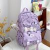 School Bag Women's Insens New Junior High School and College Student Cartoon Print High-value Large-capacity Dirt-resistant Backpack