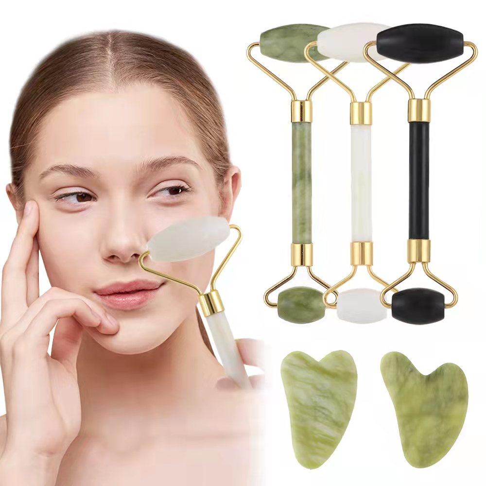Buy Scraper Face Lifting Jade Stone Facial Body Gua Sha Set Jade Roller
