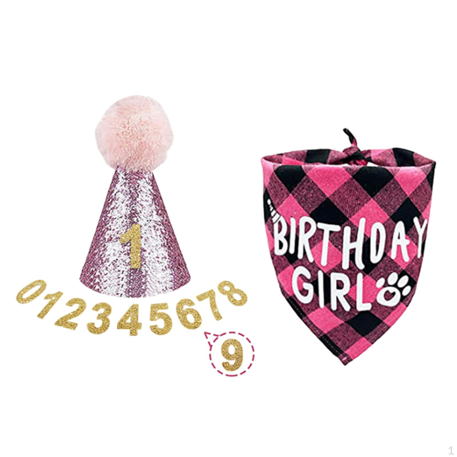 

with Aureate Numbers Birthday Printing Pattern Decorative, Triangle Scarf Hat for Puppy Small Medium