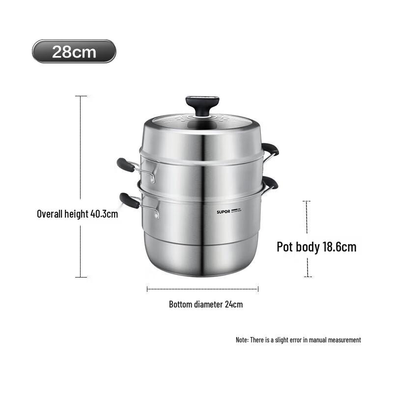 SUPOR 28cm 3-Schicht Edelstahl Dampfgarer