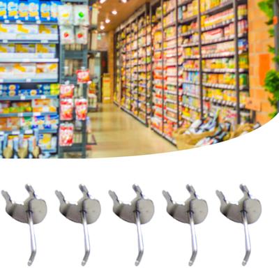 10Pcs Pegboard Hooks Straight Upturned Design Iron Shelf Display Hangers for Supermarkets Home Organization