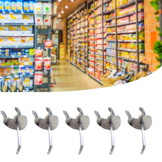 10Pcs Pegboard Hooks Straight Upturned Design Iron Shelf Display Hangers for Supermarkets Home Organization