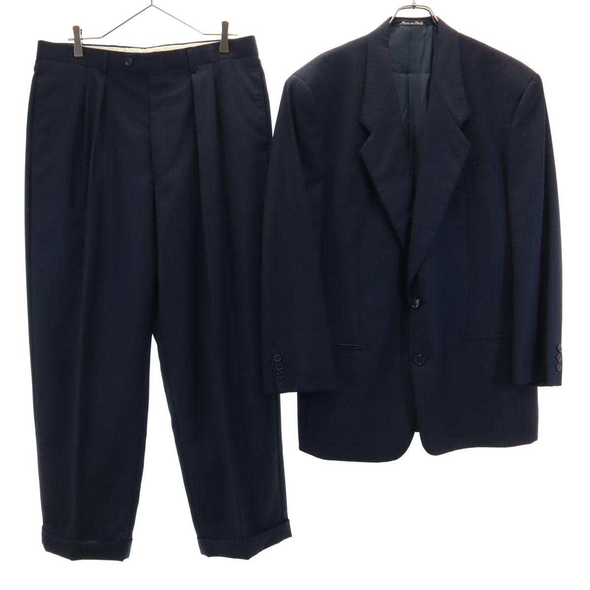 

GIORGIO ARMANI 90s Made in Italy Old Striped Pattern suit Setup 52 Navy Men s Used