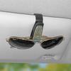 Crystal Sunglasses Clip Portable Sun Visor Mount Car Decoration Car Sunshade Glasses Case  Women