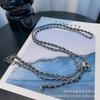 Crossbody Metal Leather Phone Chain Adjustable Long Phone Lanyard Creative Style High-end Feel Hanging Chain Wearable